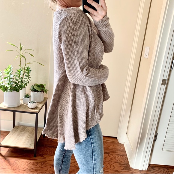 SOLD OUT | layer lovin' waffle a-line sweater • tan | - Picture 4 of 7